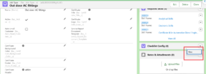 Checklist Config menu